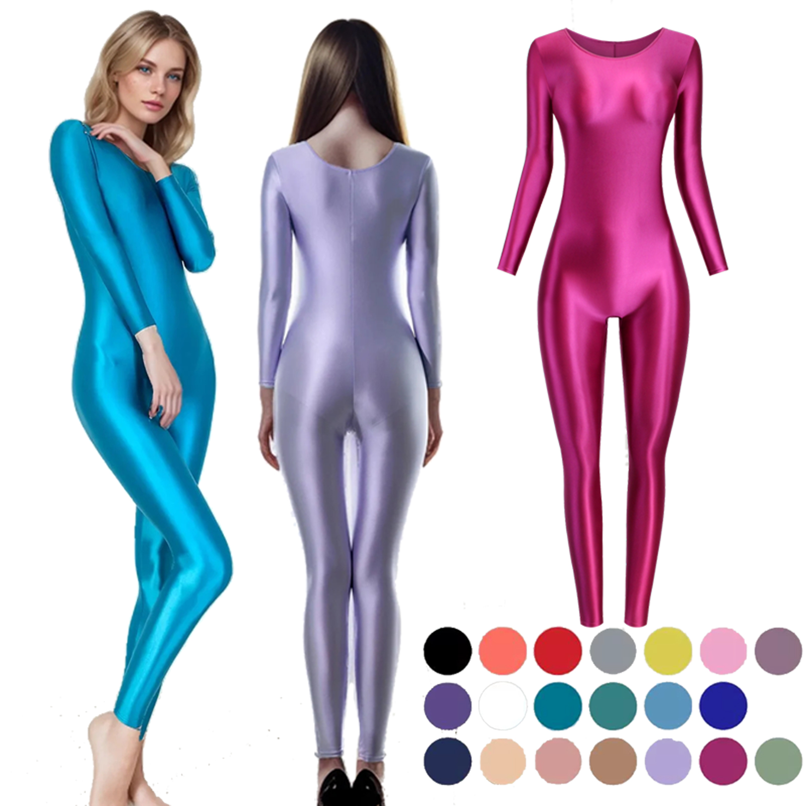 Yoga Overall Fitness - MJINM Shiny Glossy Women's Bodysuits Leotards