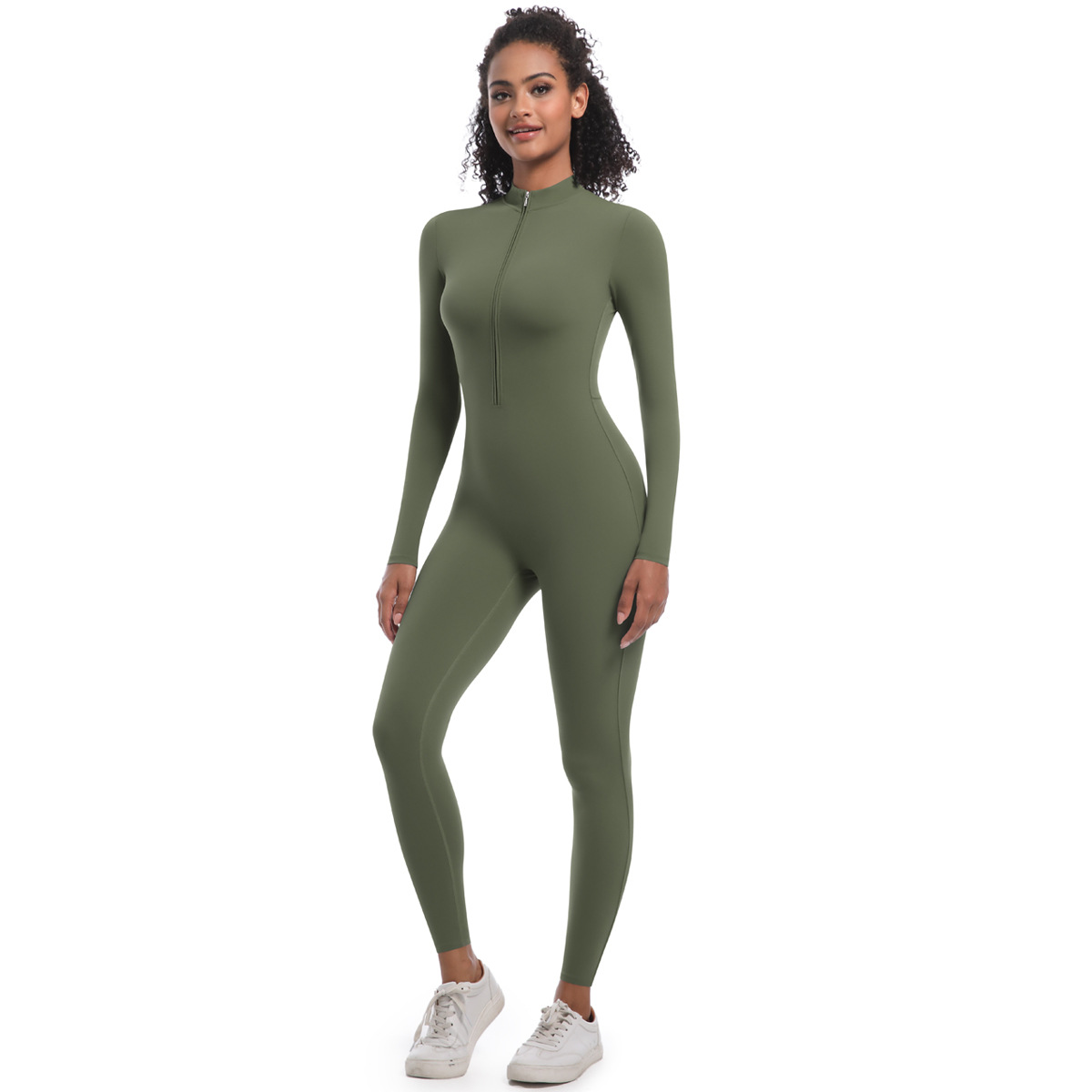 Yoga Overall Fitness - Autumn Zipper Workout Jumpsuit Sports Overalls