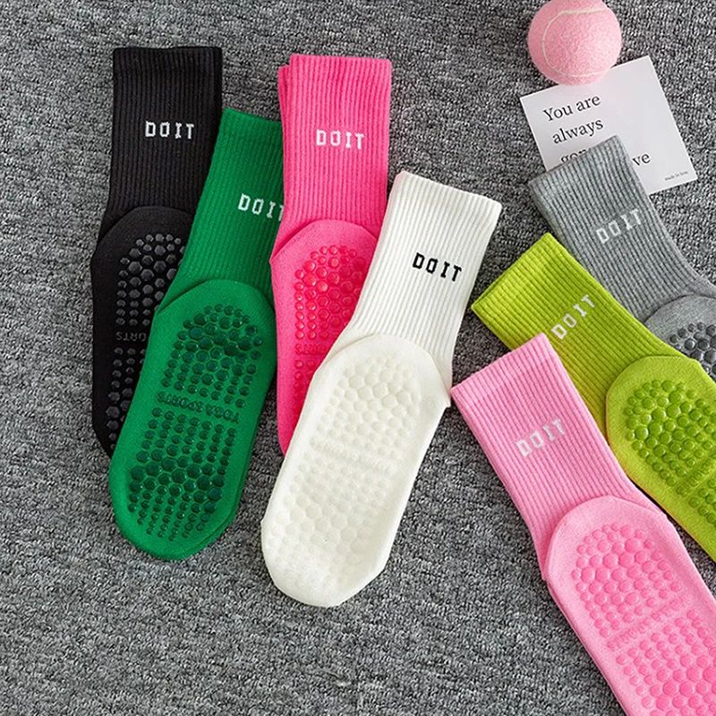 Yoga Fitness Training - 3Pairs Cotton Breathable Mid-calf Yoga Socks