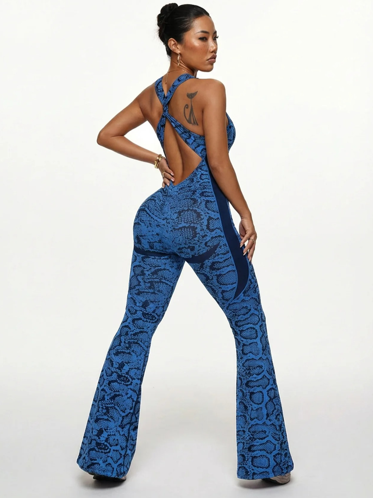 Women's Serpentine Print Blue  – Yoga Overall Fitness Bewertung und Preis