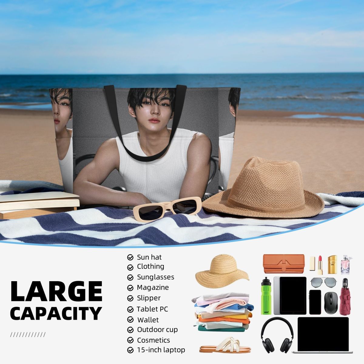 Jungwon En Kpop Beach Tote Bag – Yoga En Fitness Bewertung und Preis
