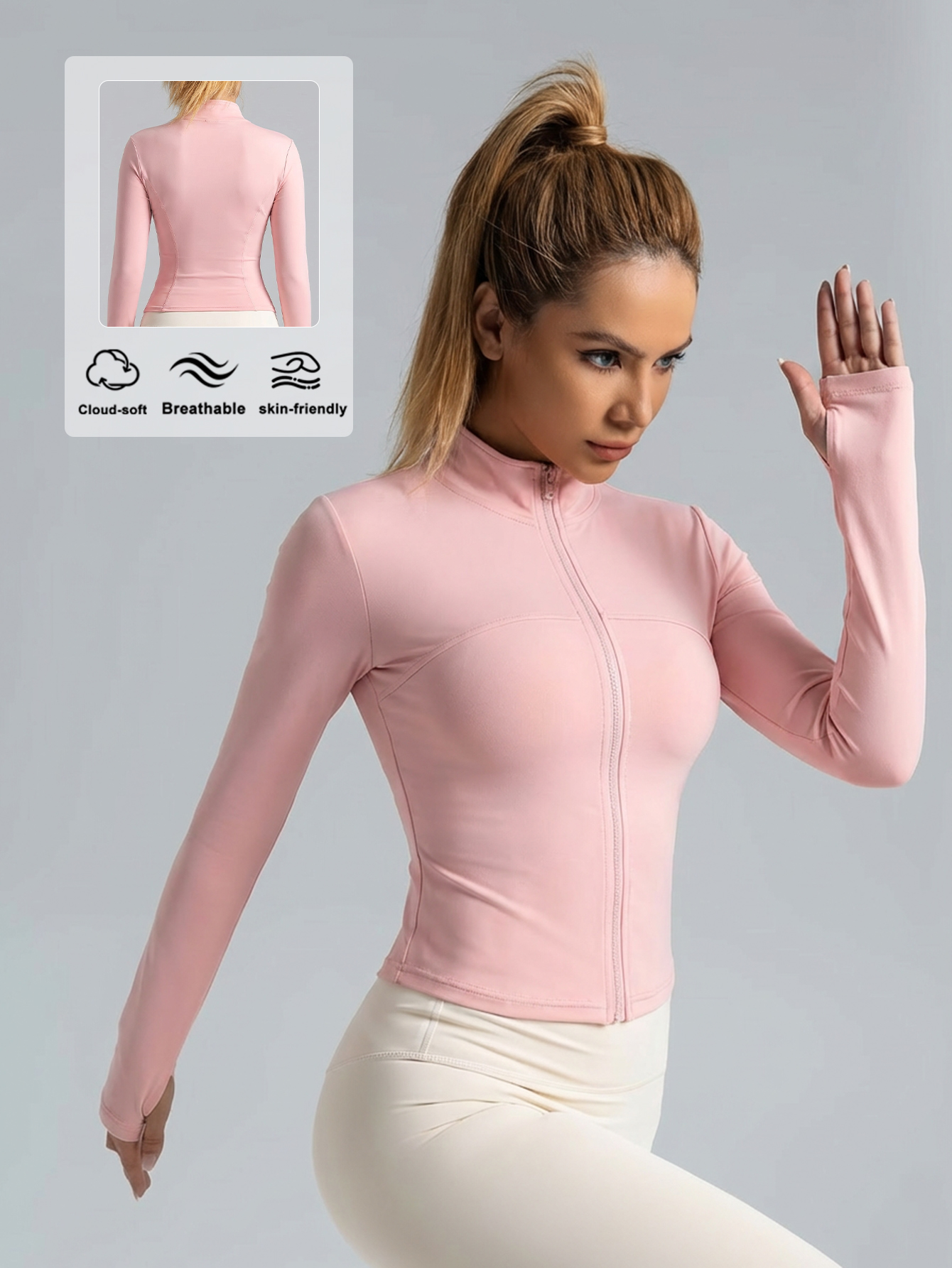 New Women Light pink Yoga Coat – Yoga Fitness Yoga Bewertung und Preis