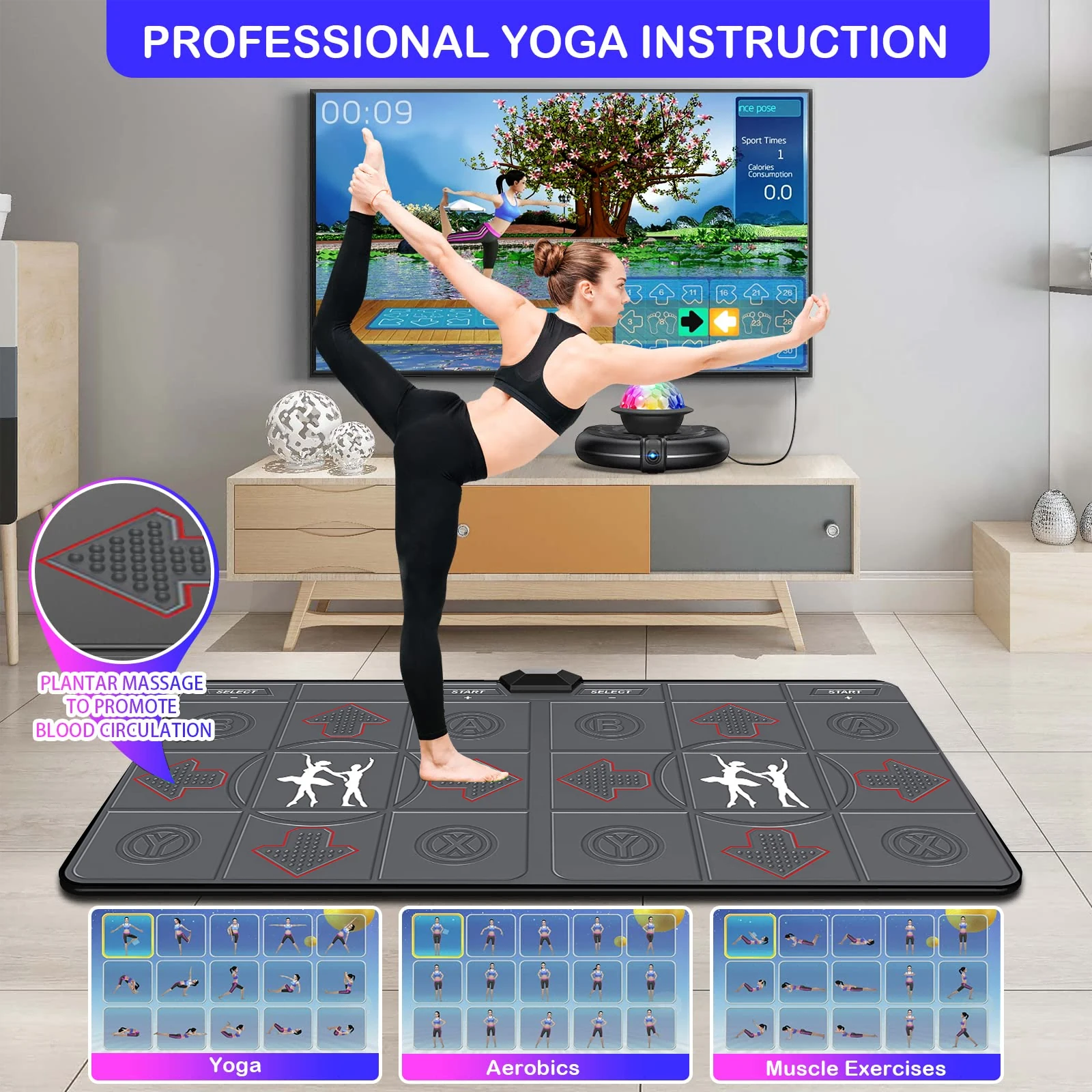 Wireless Double Dance Mat for  – Yoga Fitness Tva Bewertung und Preis