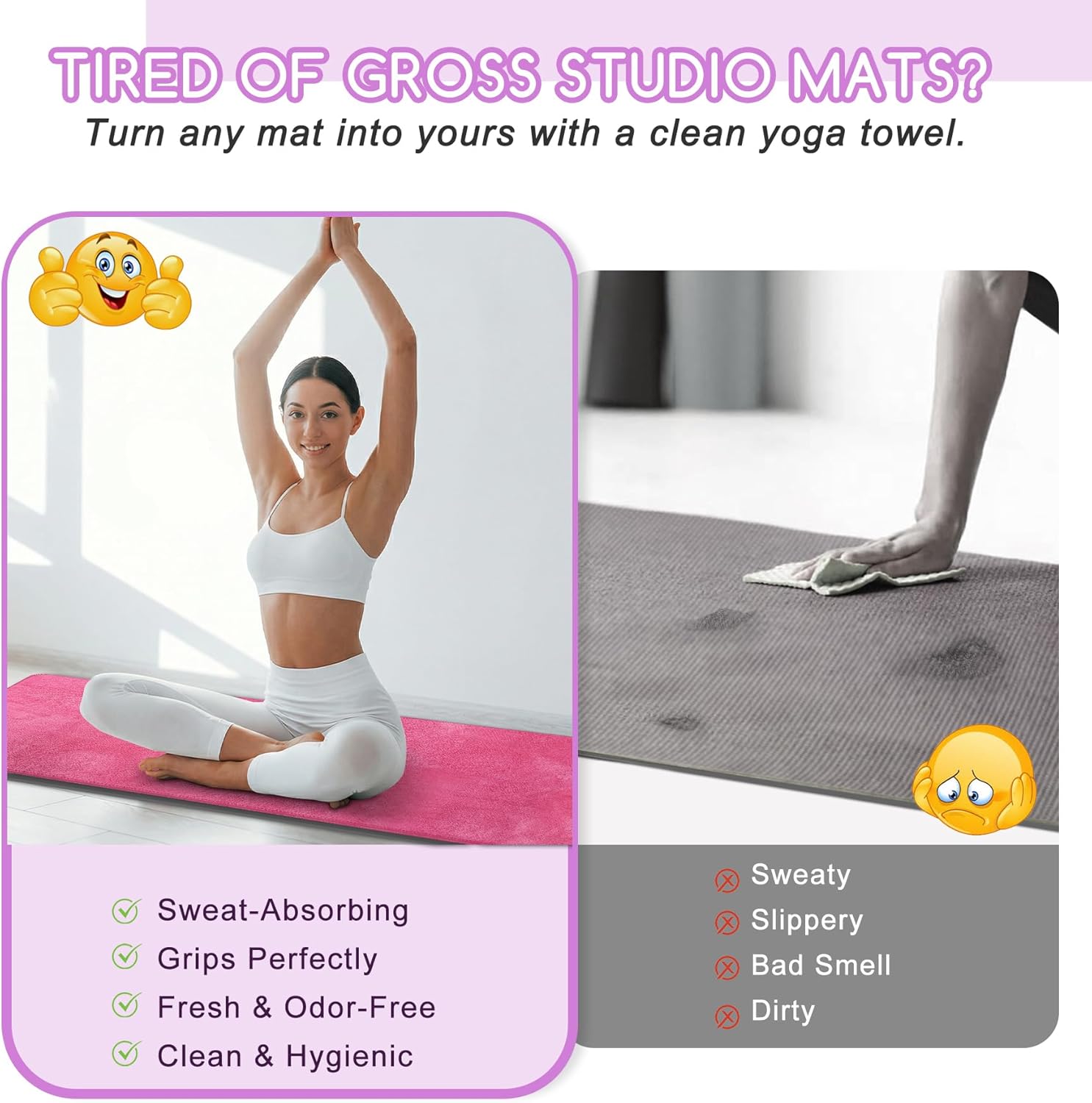 Yoga Mat Towel, Extra Thick 60 – Fitness Yoga Pilates Bewertung und Preis