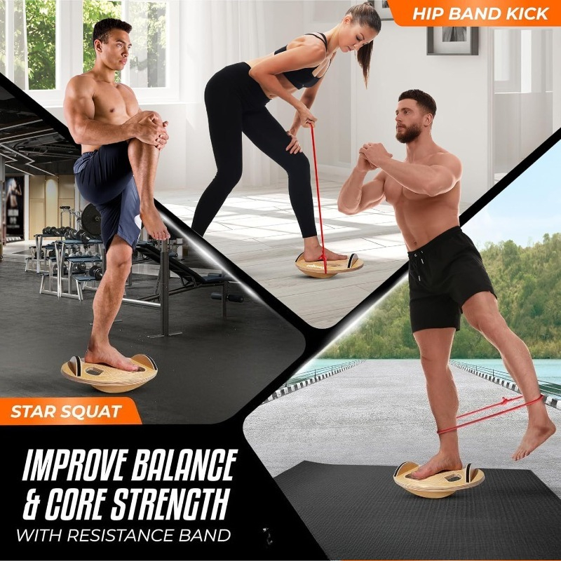 Wooden Fitness Balance Board A – Yoga Fitness Training Bewertung und Preis
