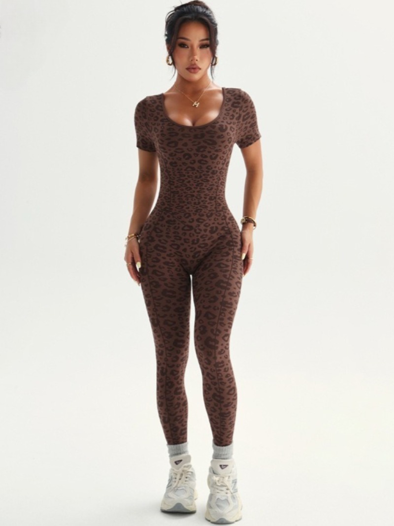 Women's Backless Leopard Jumps – Yoga Overall Fitness Bewertung und Preis