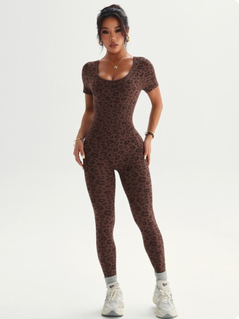 Women's Backless Leopard Jumps – Yoga Overall Fitness Bewertung und Preis