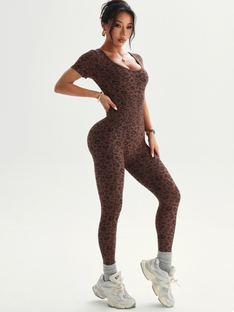 Women's Backless Leopard Jumps – Yoga Overall Fitness Bewertung und Preis