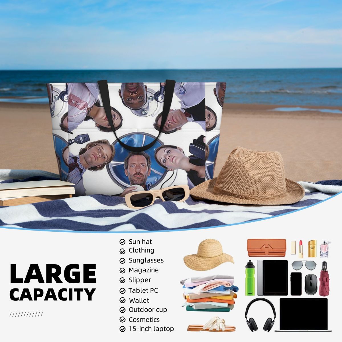 House MD TV Show Beach Tote Ba – Yoga Fitness Tva Bewertung und Preis