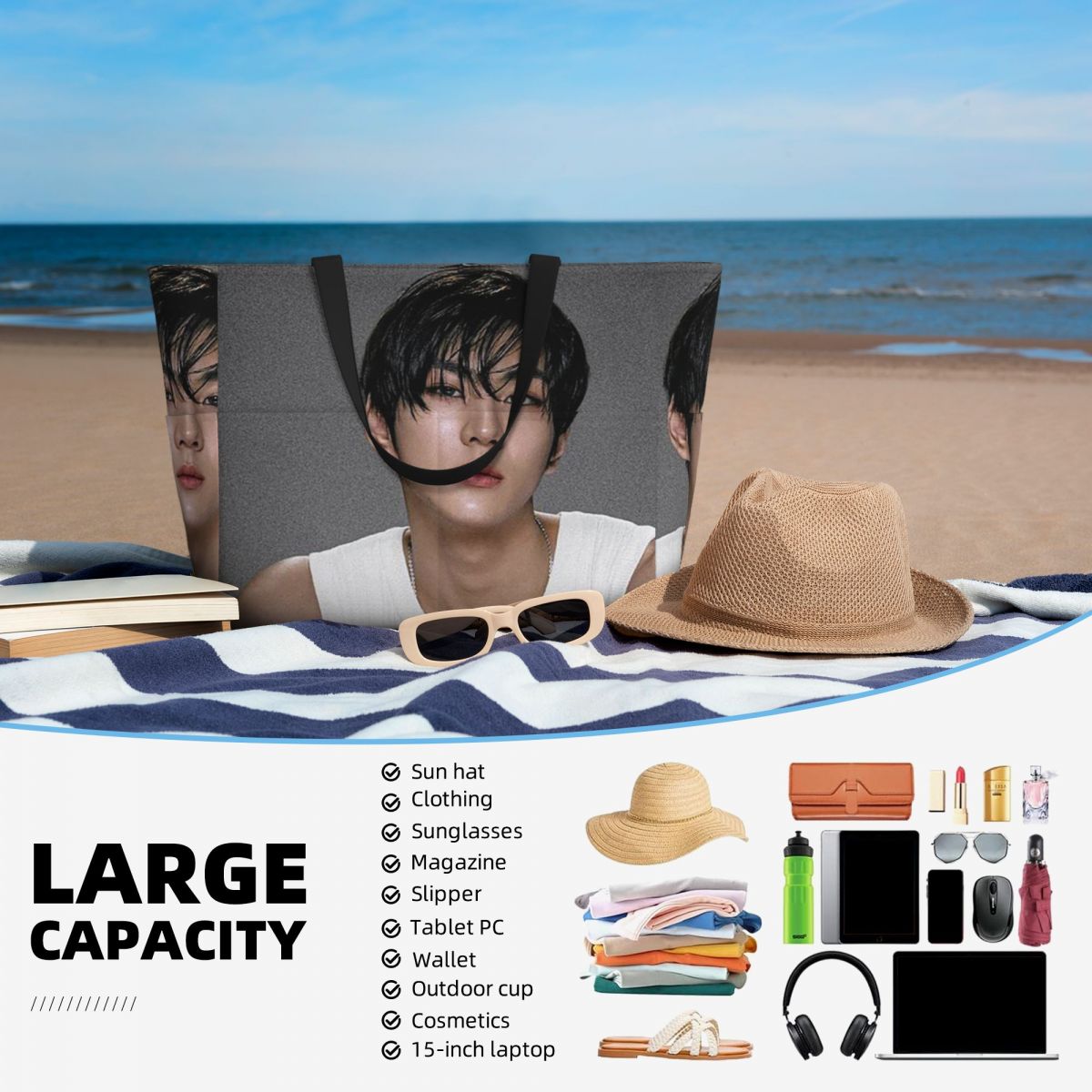 Jungwon En Kpop Beach Tote Bag – Yoga En Fitness Bewertung und Preis